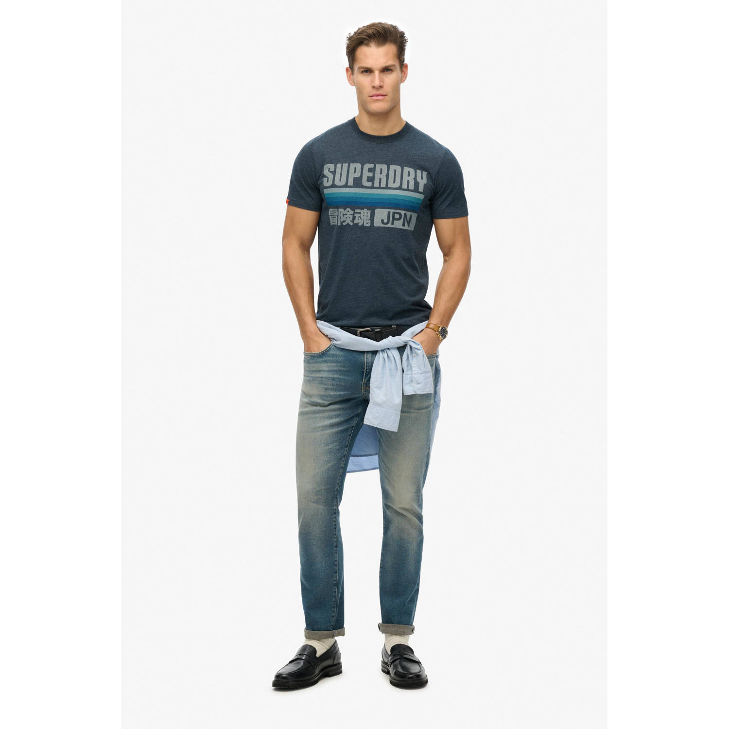 Superdry T-shirt donkerblauw