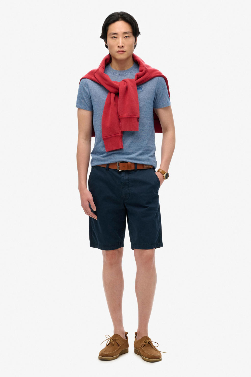 Superdry slim fit t-shirt blauw