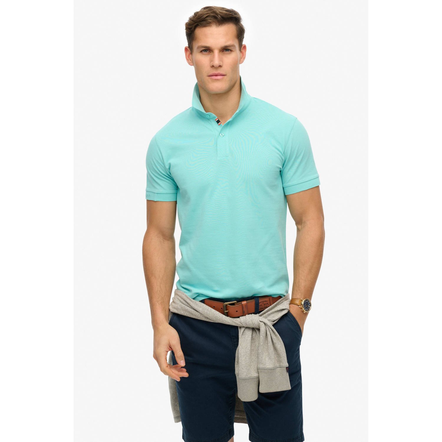 Superdry regular polo turquoise