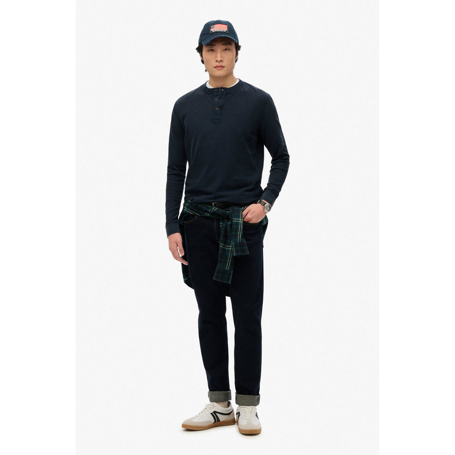 Superdry longsleeve T-shirt donkerblauw