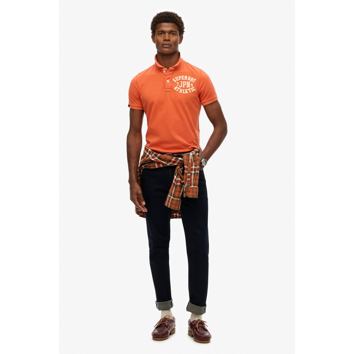 Superdry regular polo oranje