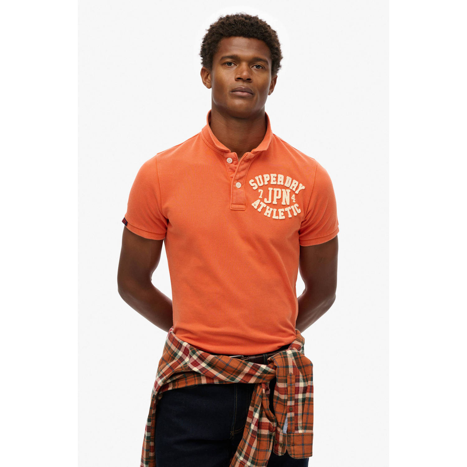 Superdry regular polo oranje