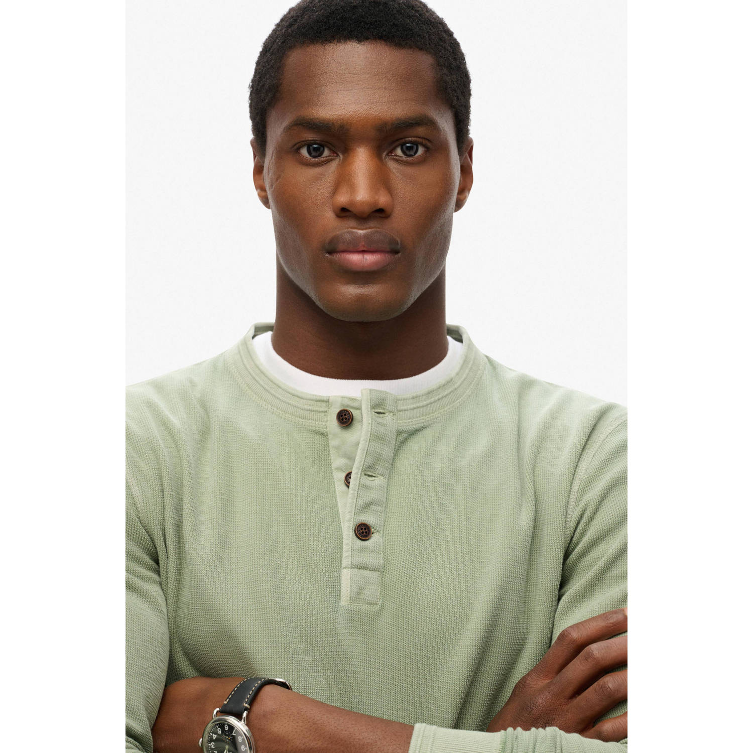 Superdry longsleeve t-shirt lichtgroen