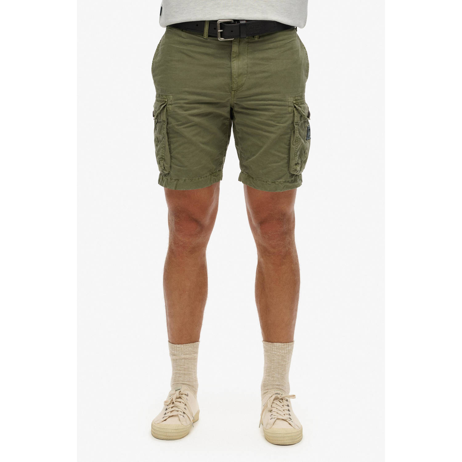 Superdry Regular fit korte cargobroek met riemlussen model 'Parachute'