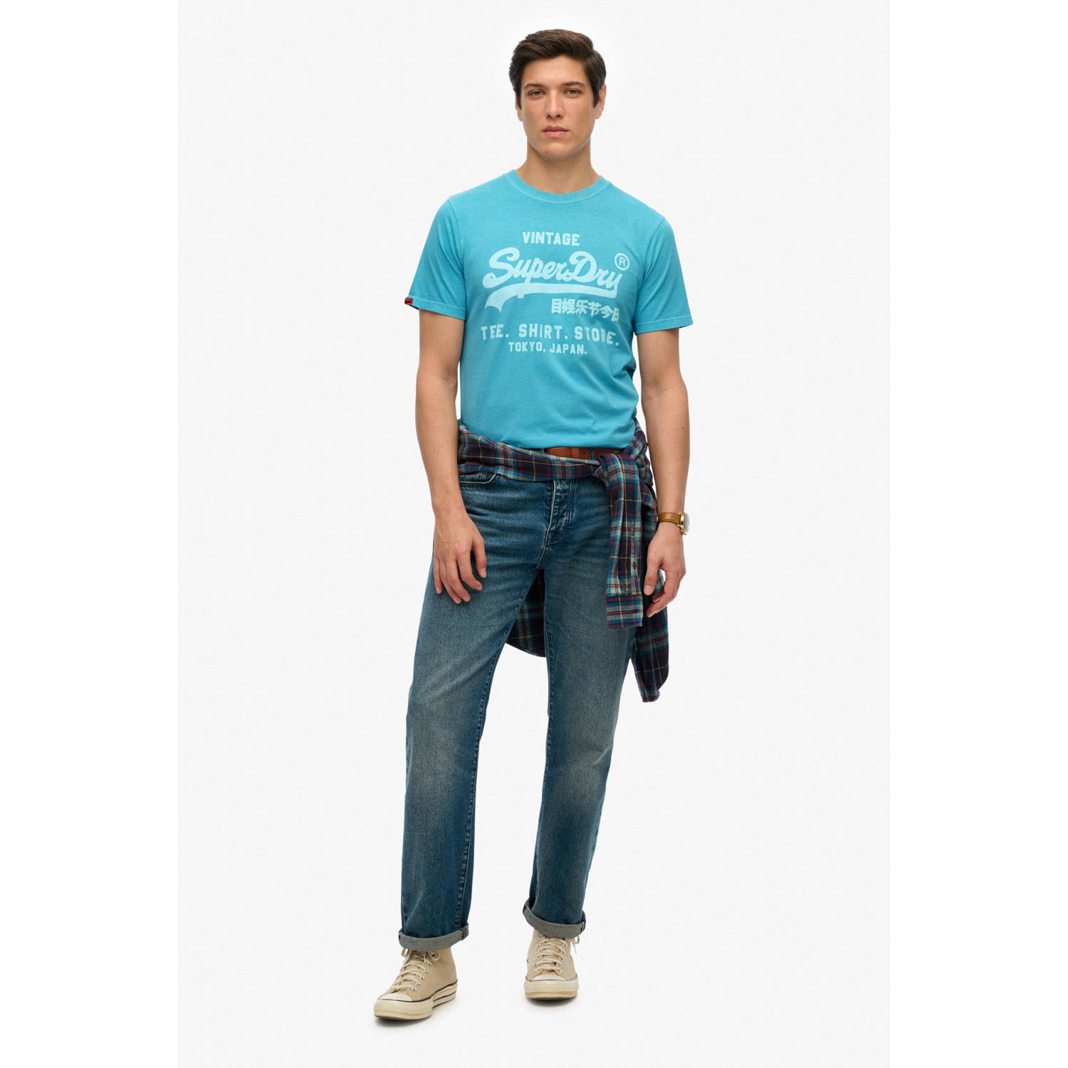 Superdry T-shirt blauw