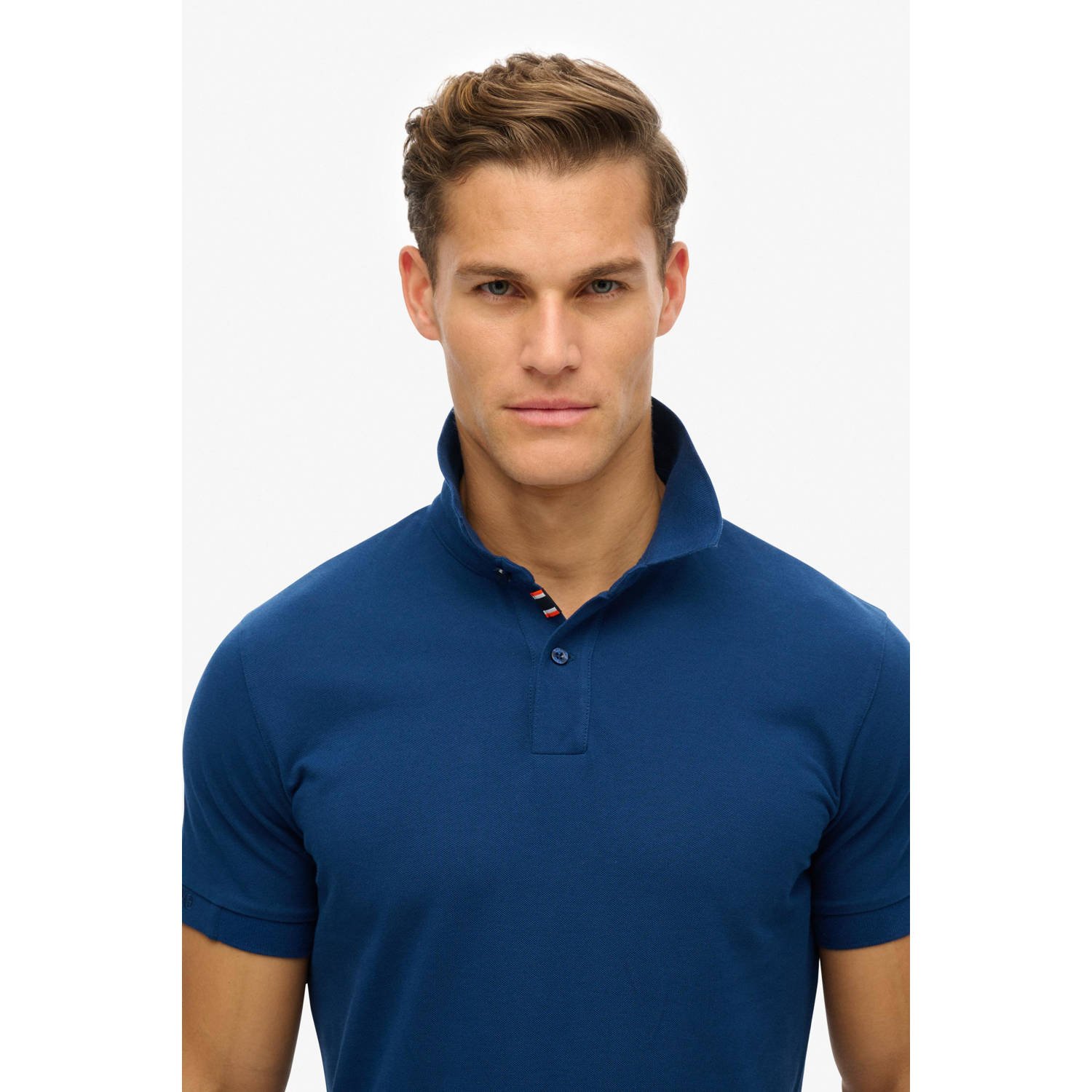Superdry regular polo blauw
