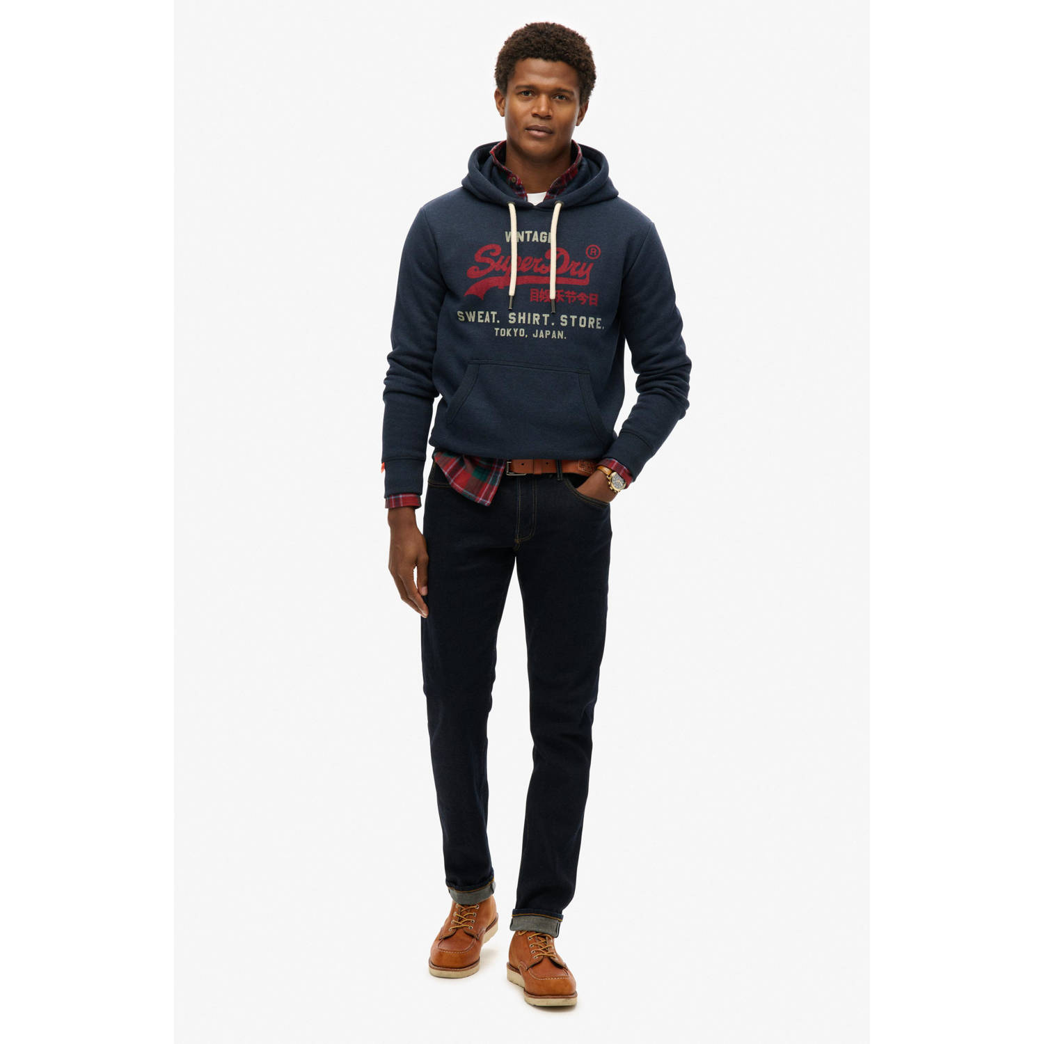 Superdry hoodie donkerblauw