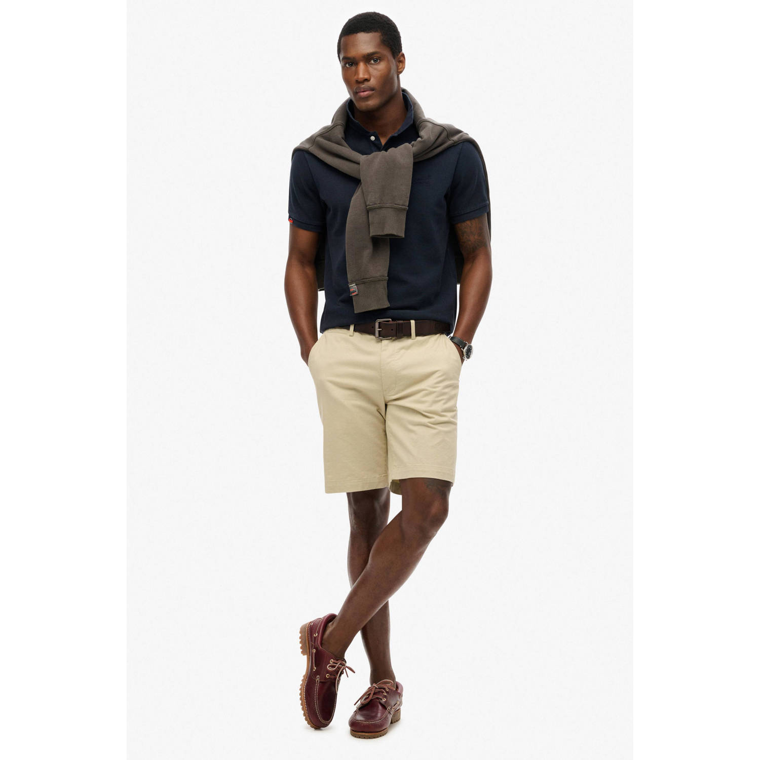 Superdry regular polo donkerblauw