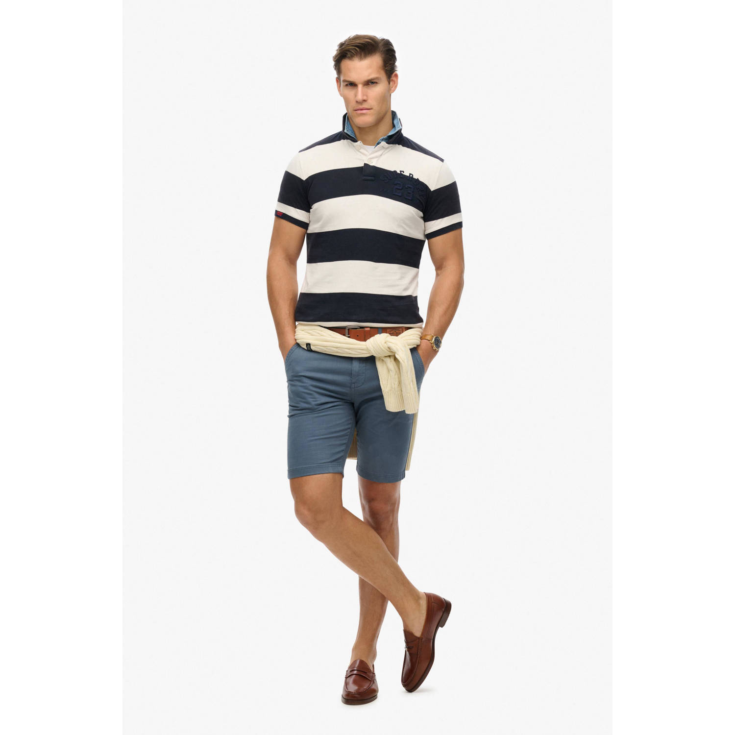 Superdry slim chino short blauw