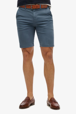 slim chino short blauw