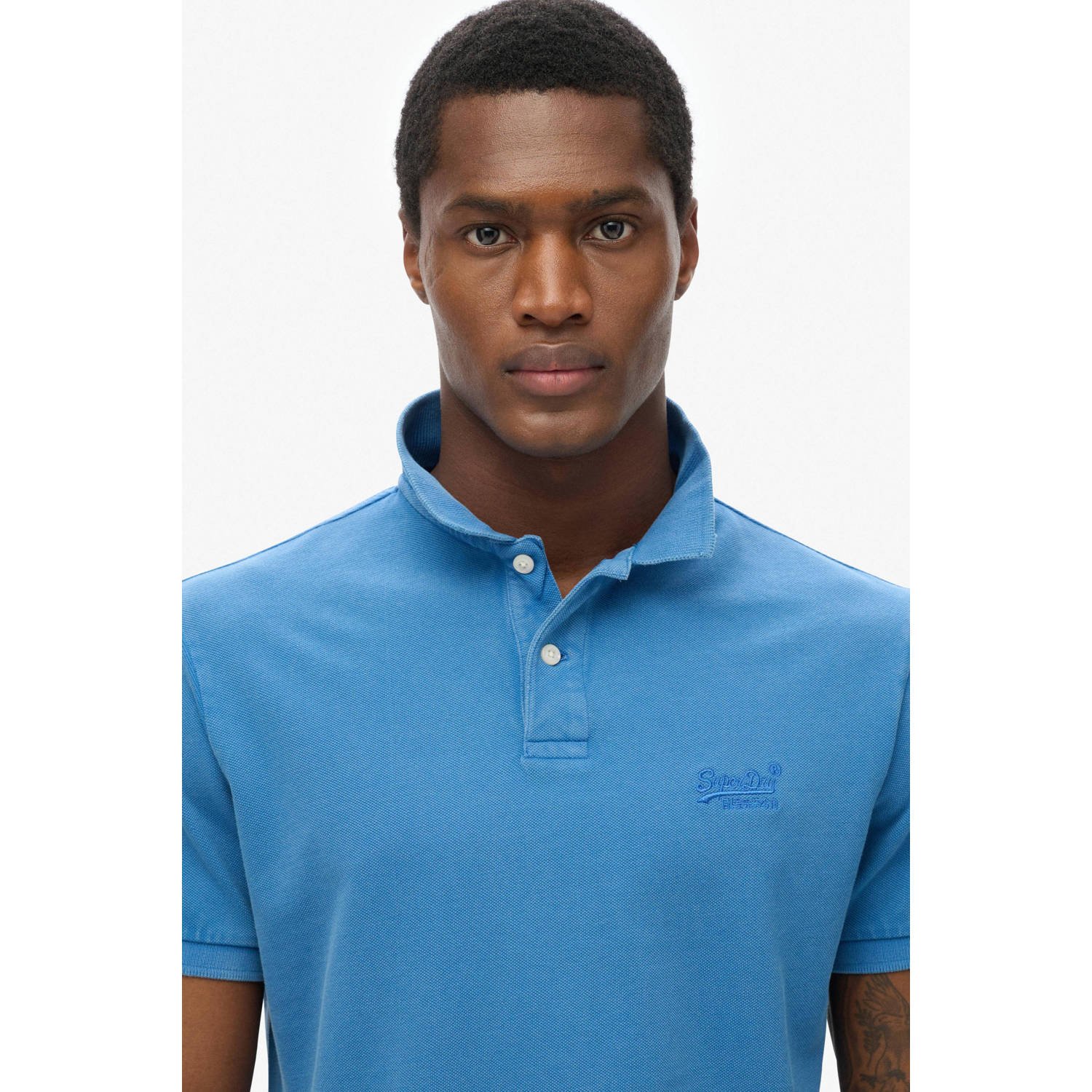 Superdry regular polo blauw