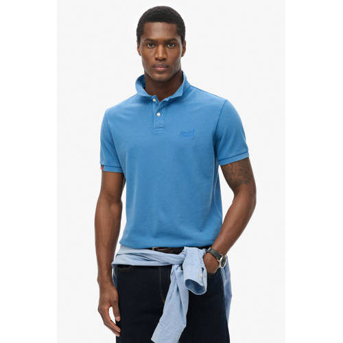Superdry regular polo blauw afbeelding