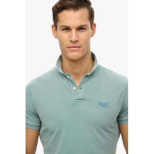Superdry regular polo grijsblauw afbeelding
