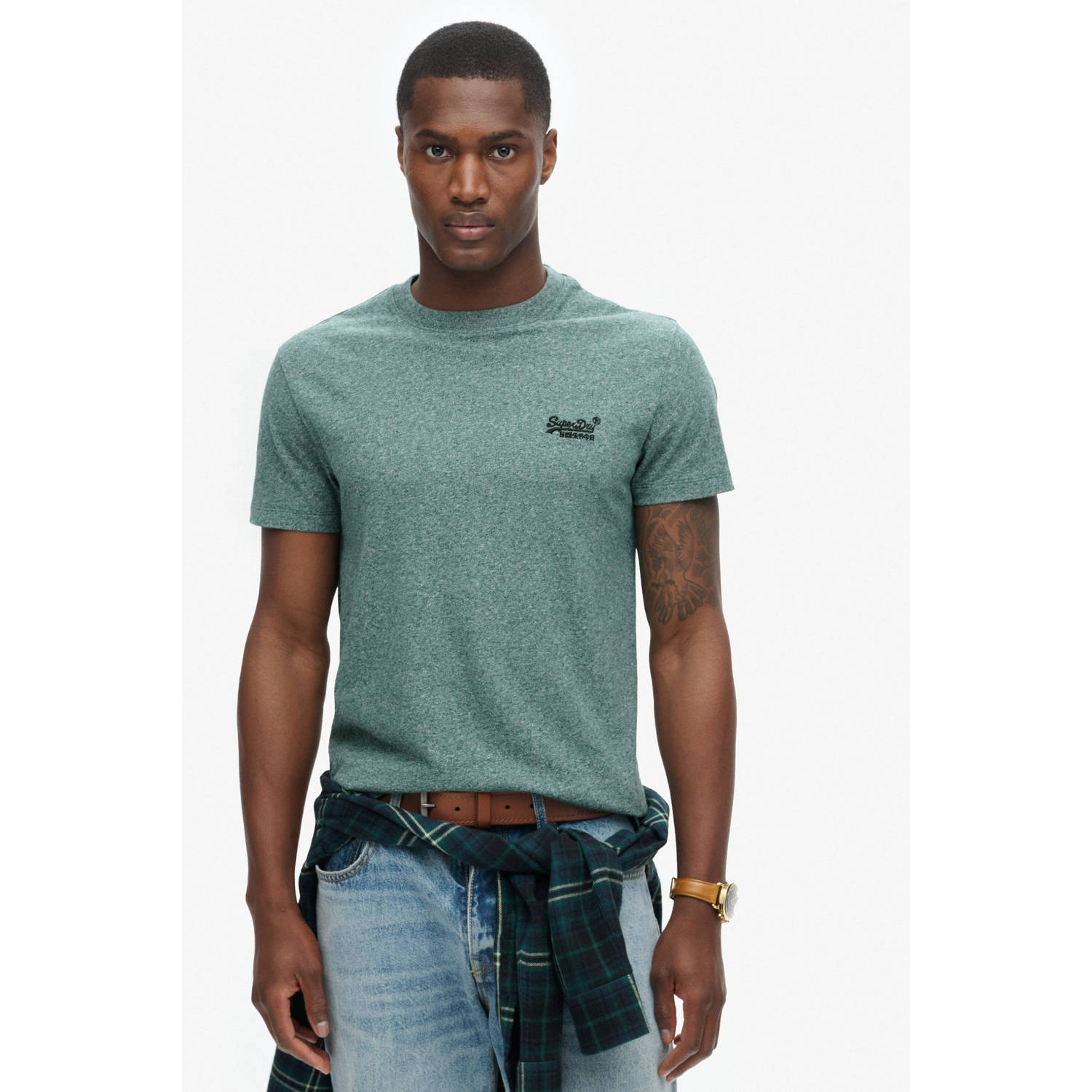 Superdry slim fit t-shirt groen