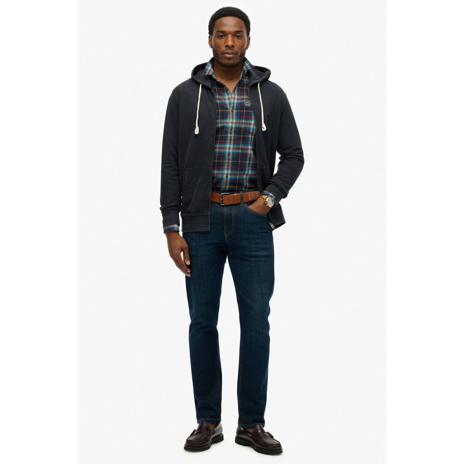 Superdry sweatvest donkerblauw