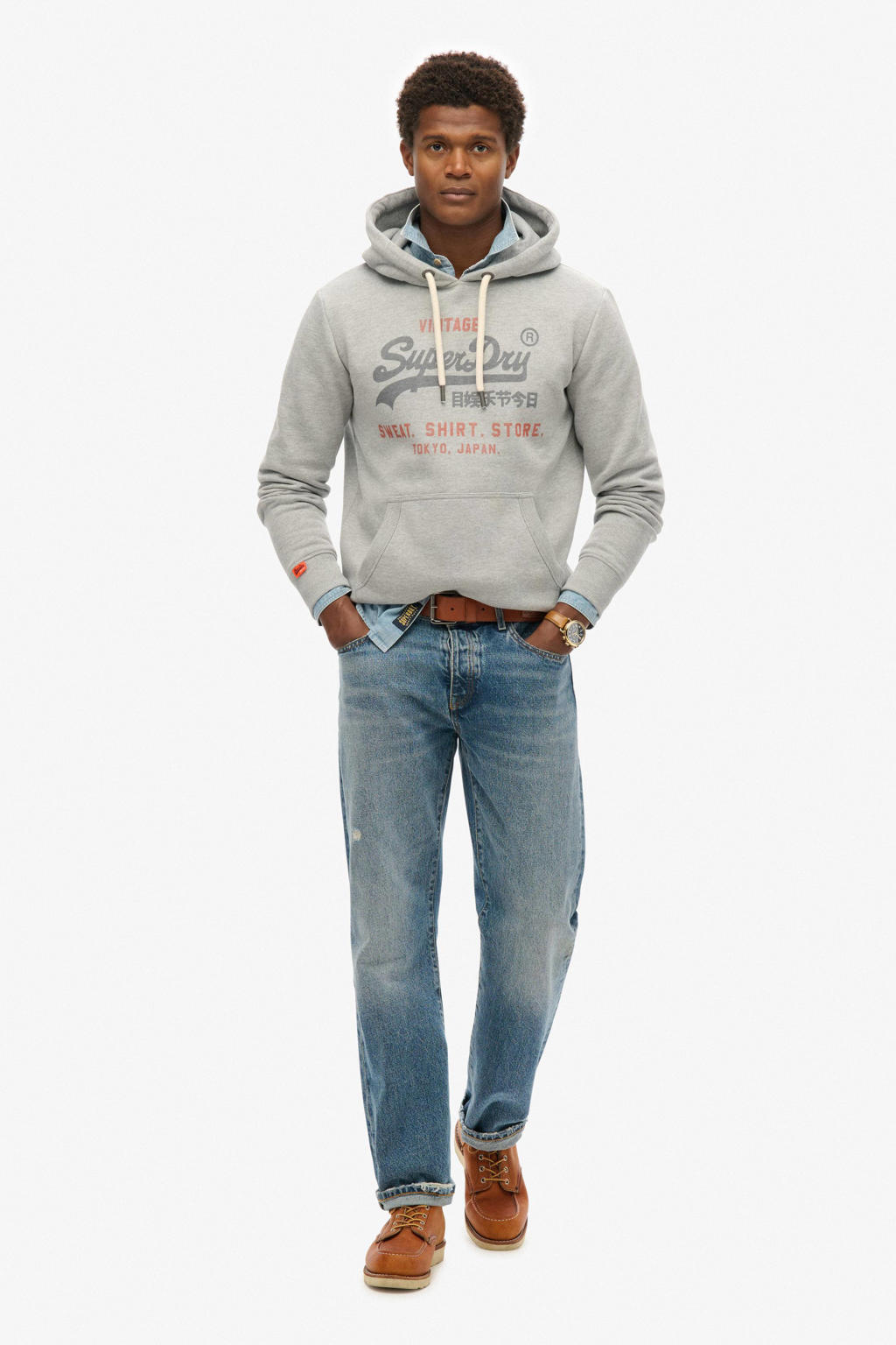 Superdry hoodie grijs