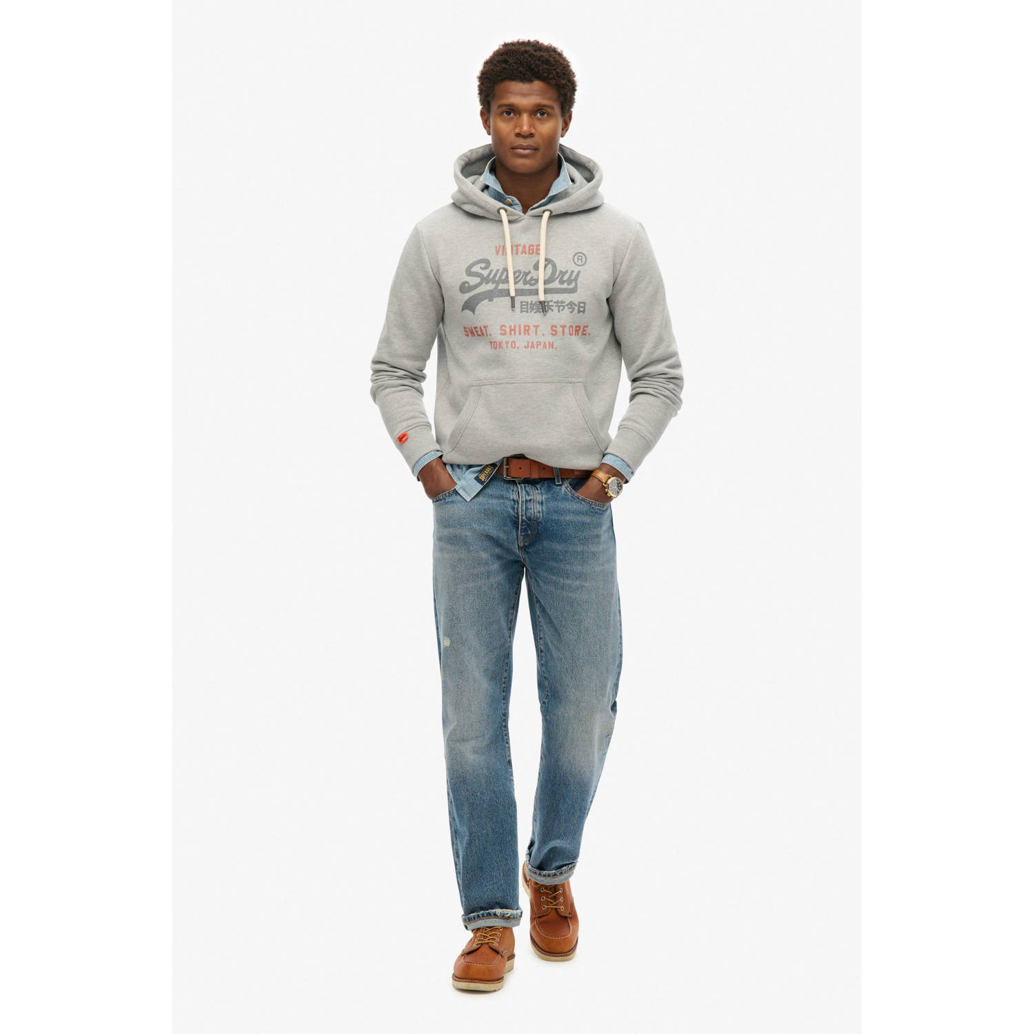 Superdry hoodie grijs