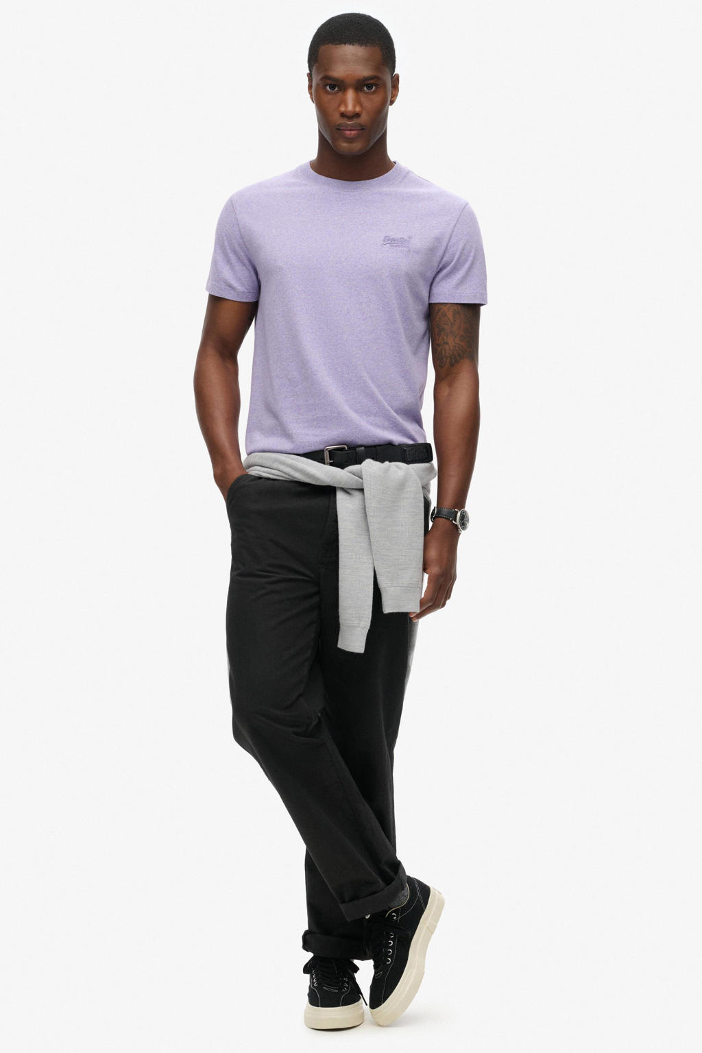 Superdry slim fit t-shirt lila