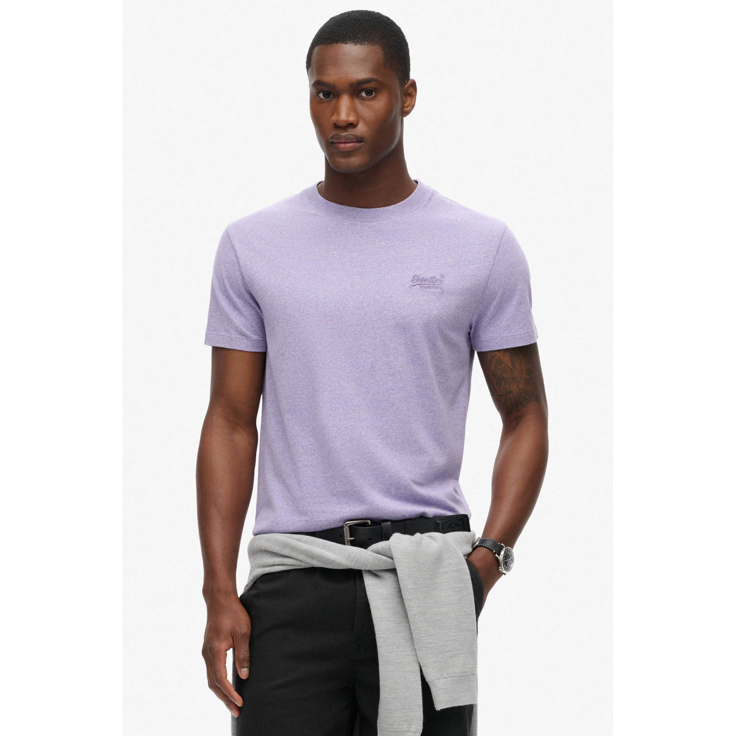 Superdry T-shirt in gemêleerde look model 'Vintage Logo'