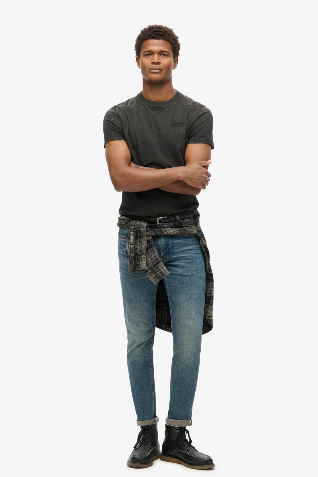 Superdry slim fit t-shirt antraciet