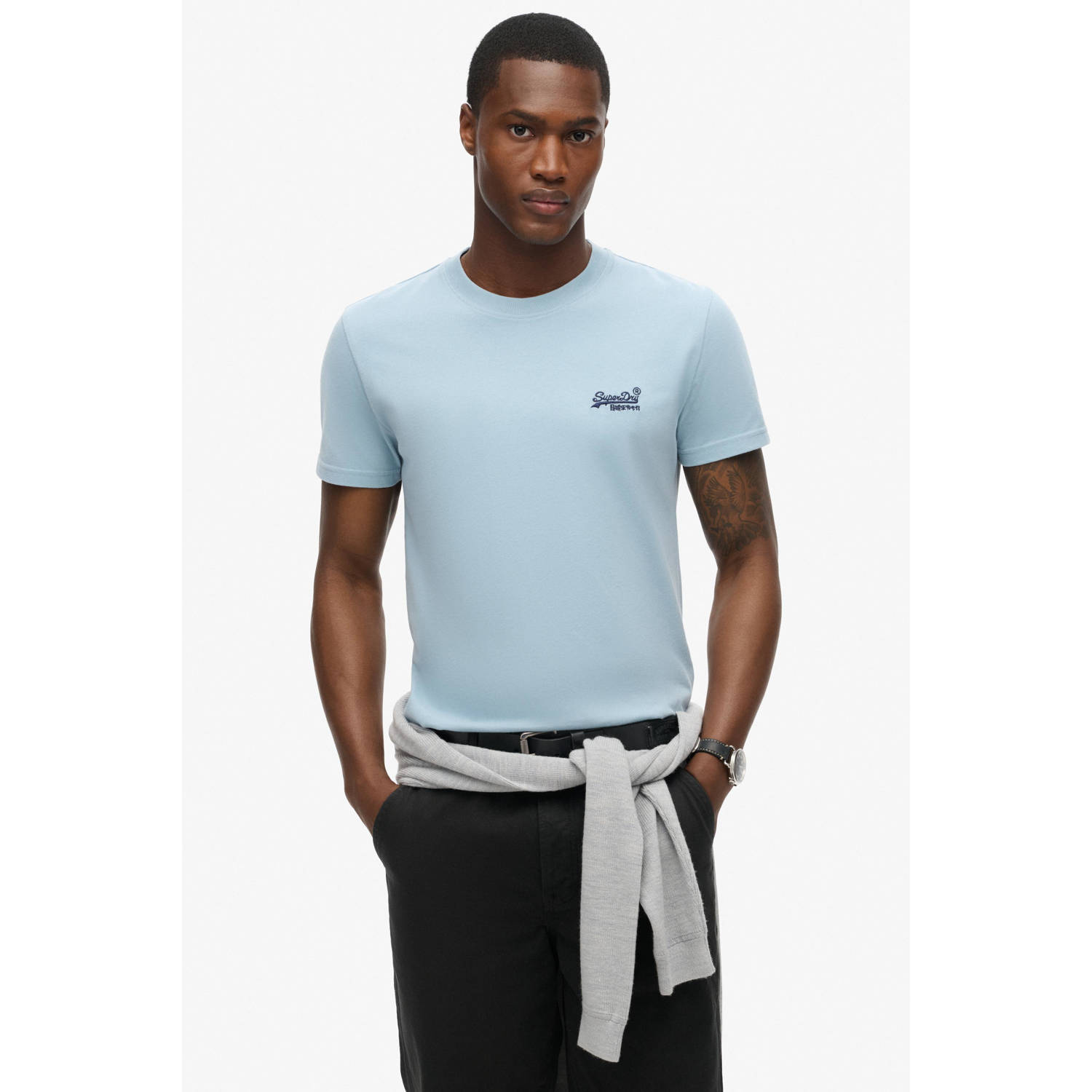 Superdry T-shirt Korte Mouw Essentieel EMB-T-shirt met logo