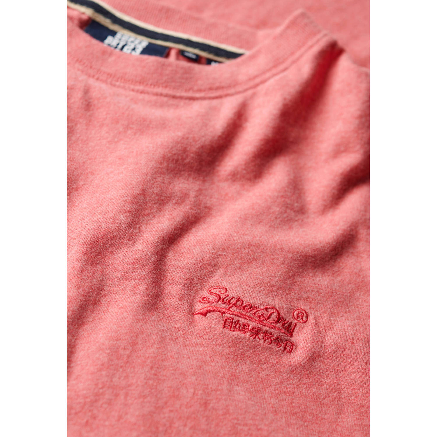 Superdry slim fit t-shirt lichtroze