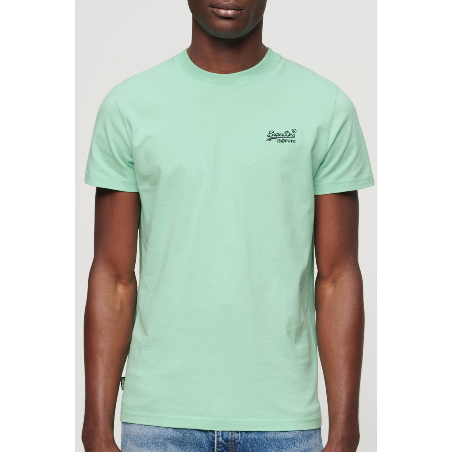 Superdry slim fit t-shirt lichtgroen