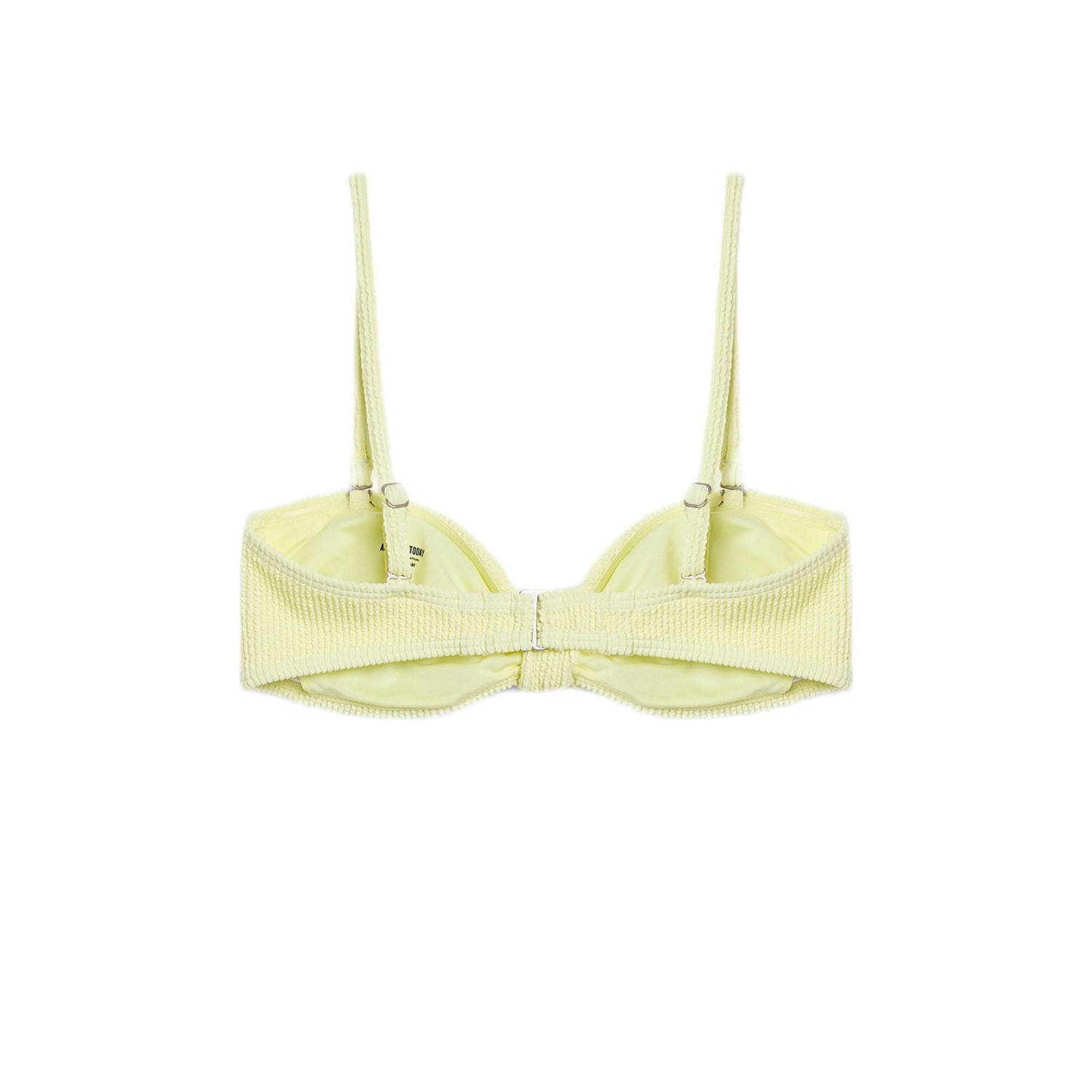 America Today voorgevormde strapless bikinitop Allison met textuur geel