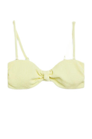 voorgevormde strapless bikinitop Allison met textuur geel