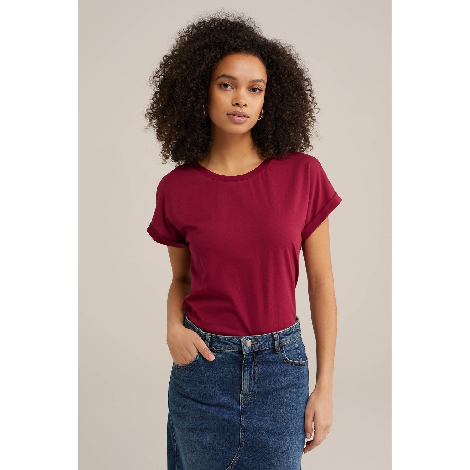 WE Fashion top donkerrood
