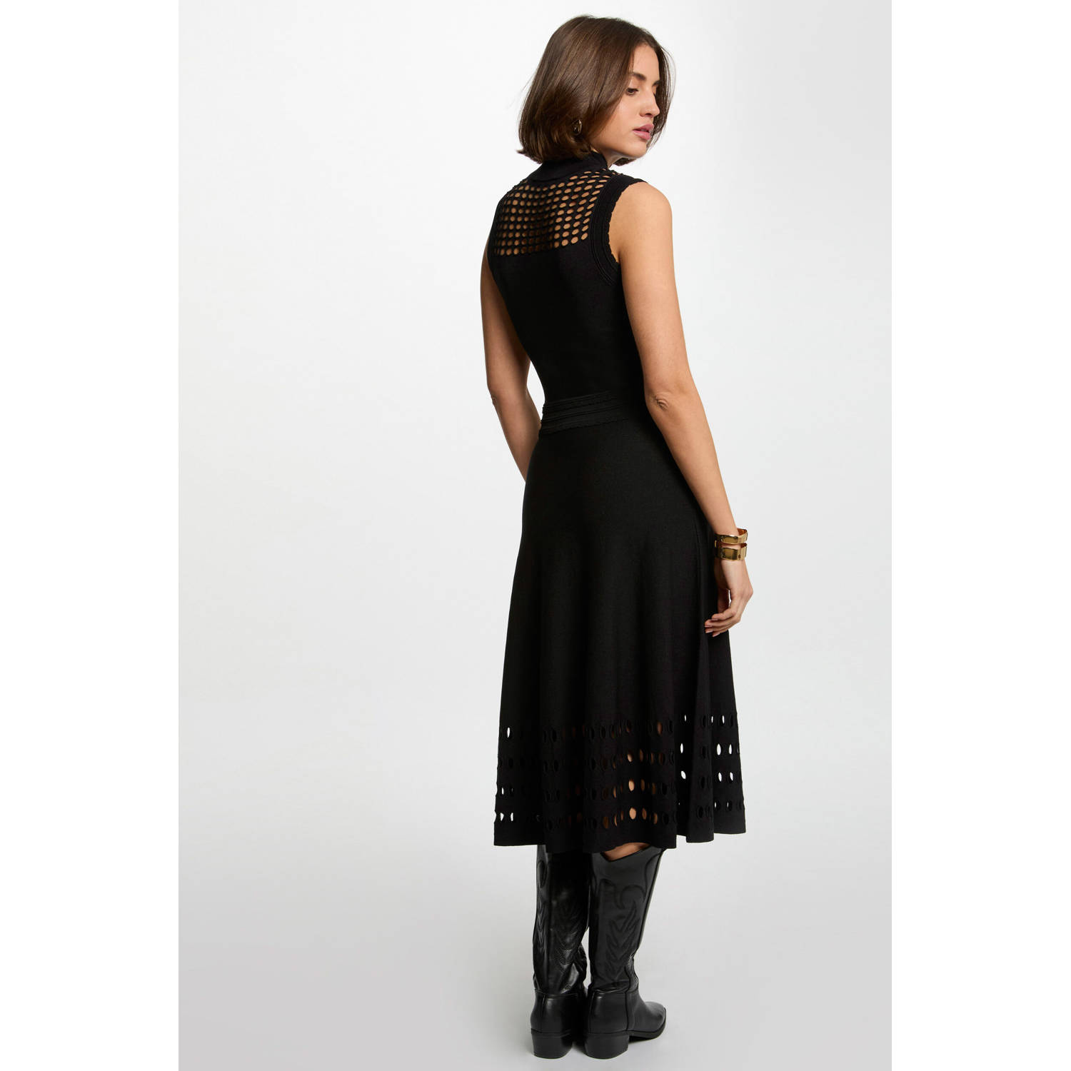 Morgan midi jurk zwart