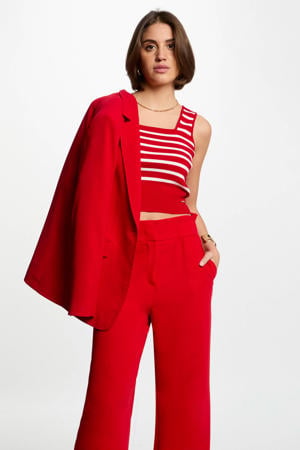 mouwloze top rood
