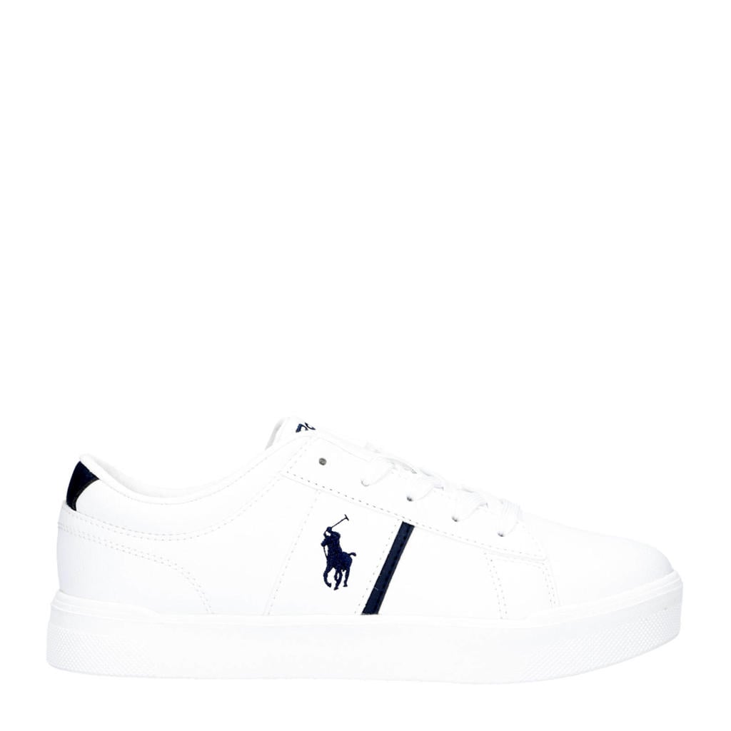 Witte jongens Ralph Lauren Frazier sneakers van 100%pu met veters