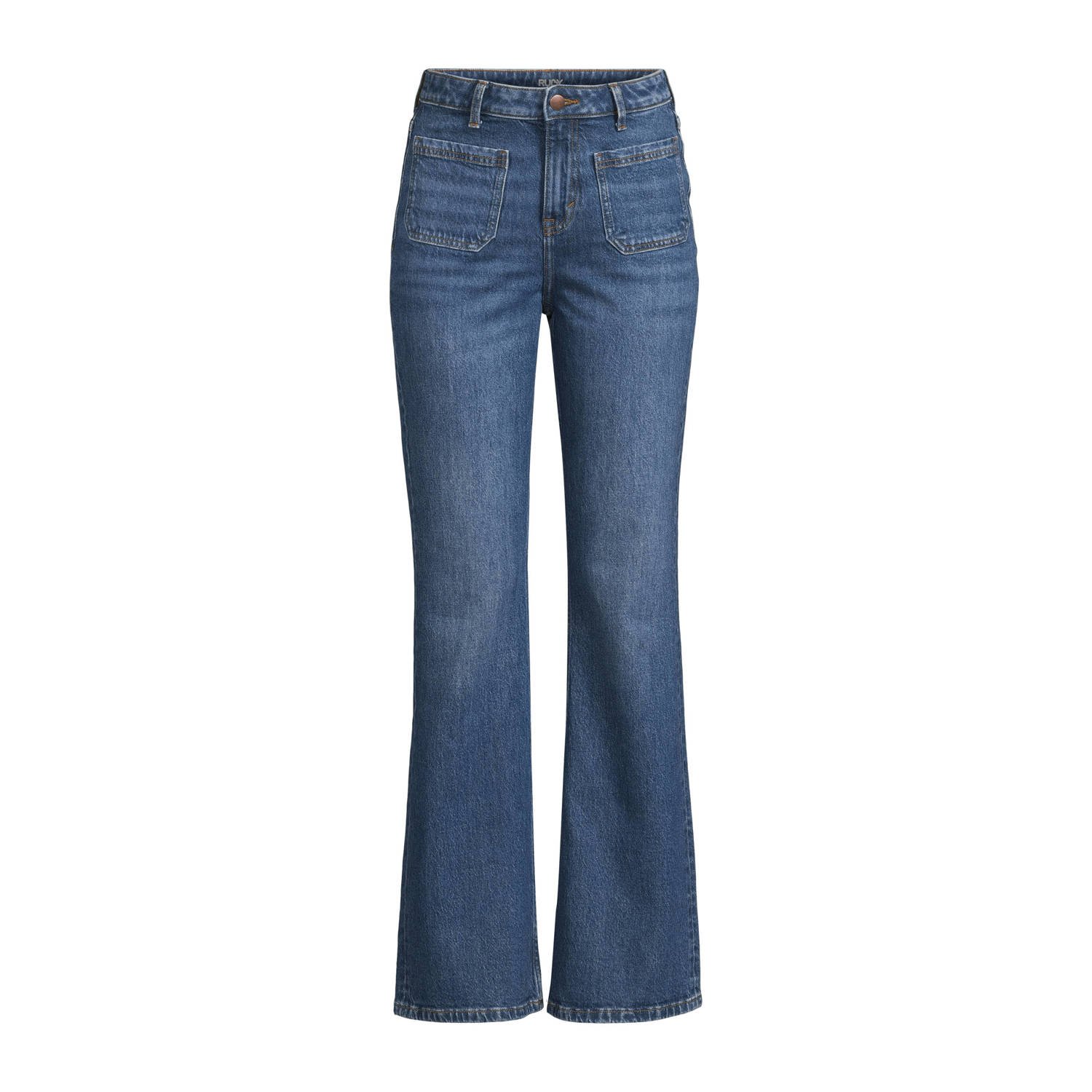 Ruby high waist flared jeans donkerblauw