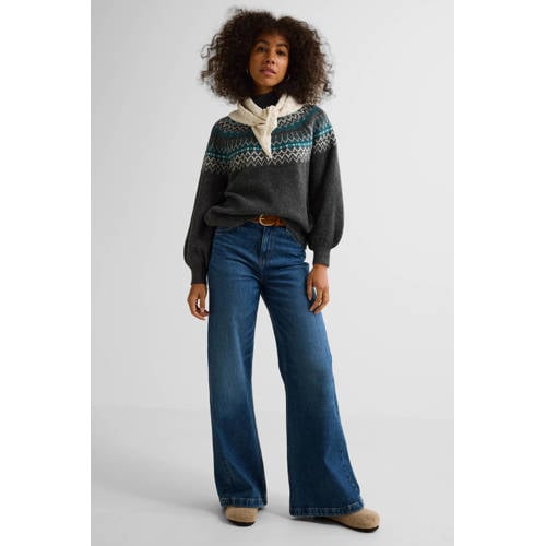 Ruby high waist super wide leg jeans donkerblauw afbeelding