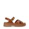 Manfield chunky leren sandalen cognac