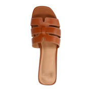 thumbnail: Manfield leren slippers cognac