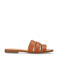Manfield leren slippers cognac