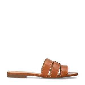 leren slippers cognac