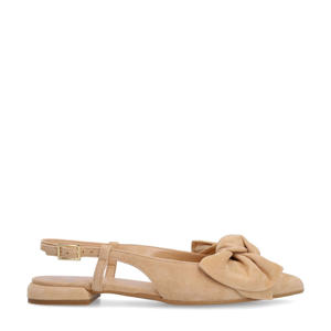 suède slingback loafers beige