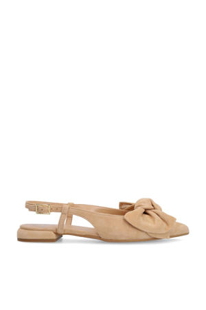 suède slingback loafers beige