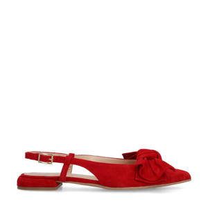   suède slingback loafers rood