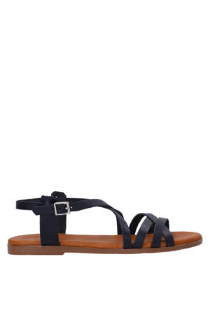 leren sandalen zwart