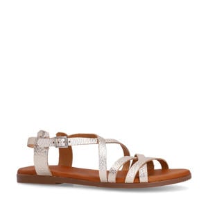 leren sandalen goud