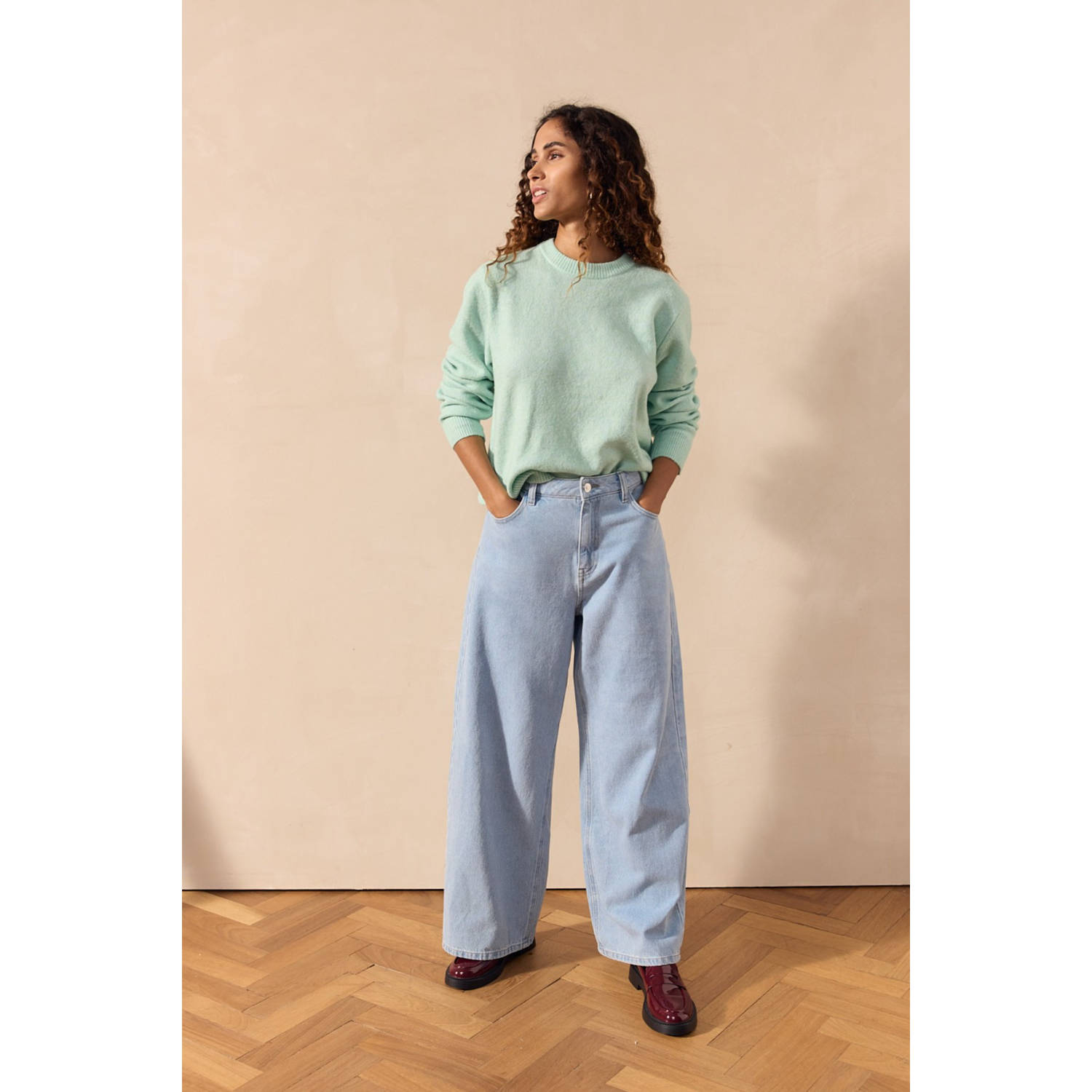 LOLALIZA wide leg jeans light blue denim