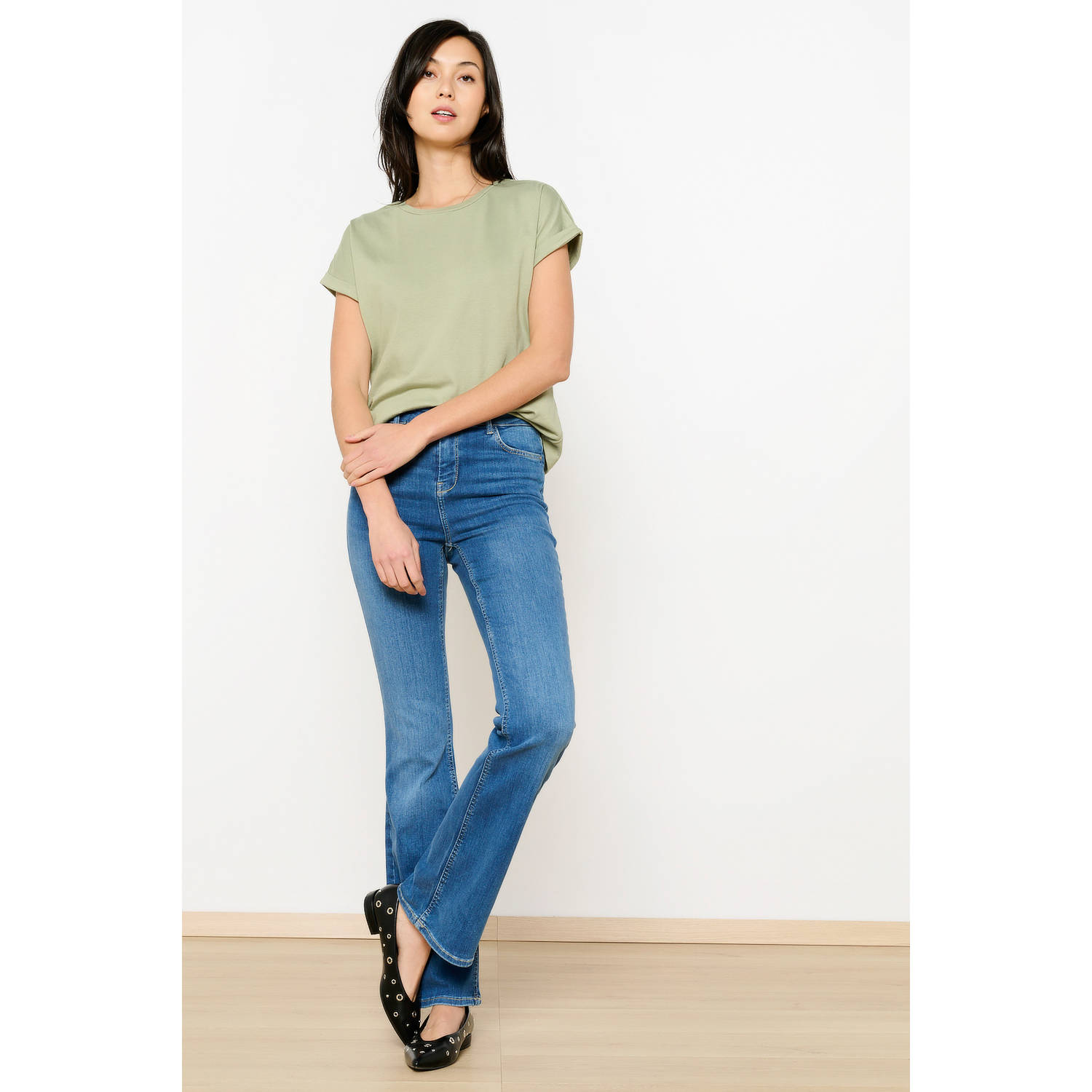 LOLALIZA flared jeans medium blue denim