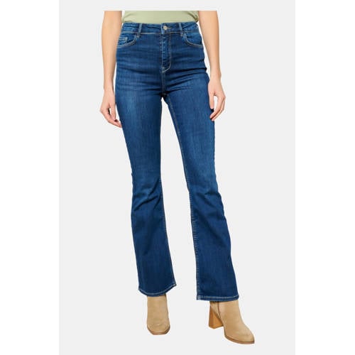 LOLALIZA flared jeans dark blue denim afbeelding