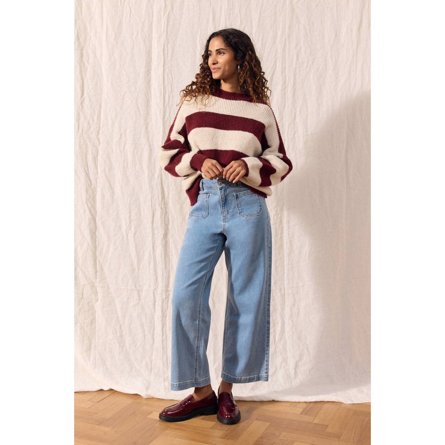 LOLALIZA cropped jeans light blue denim