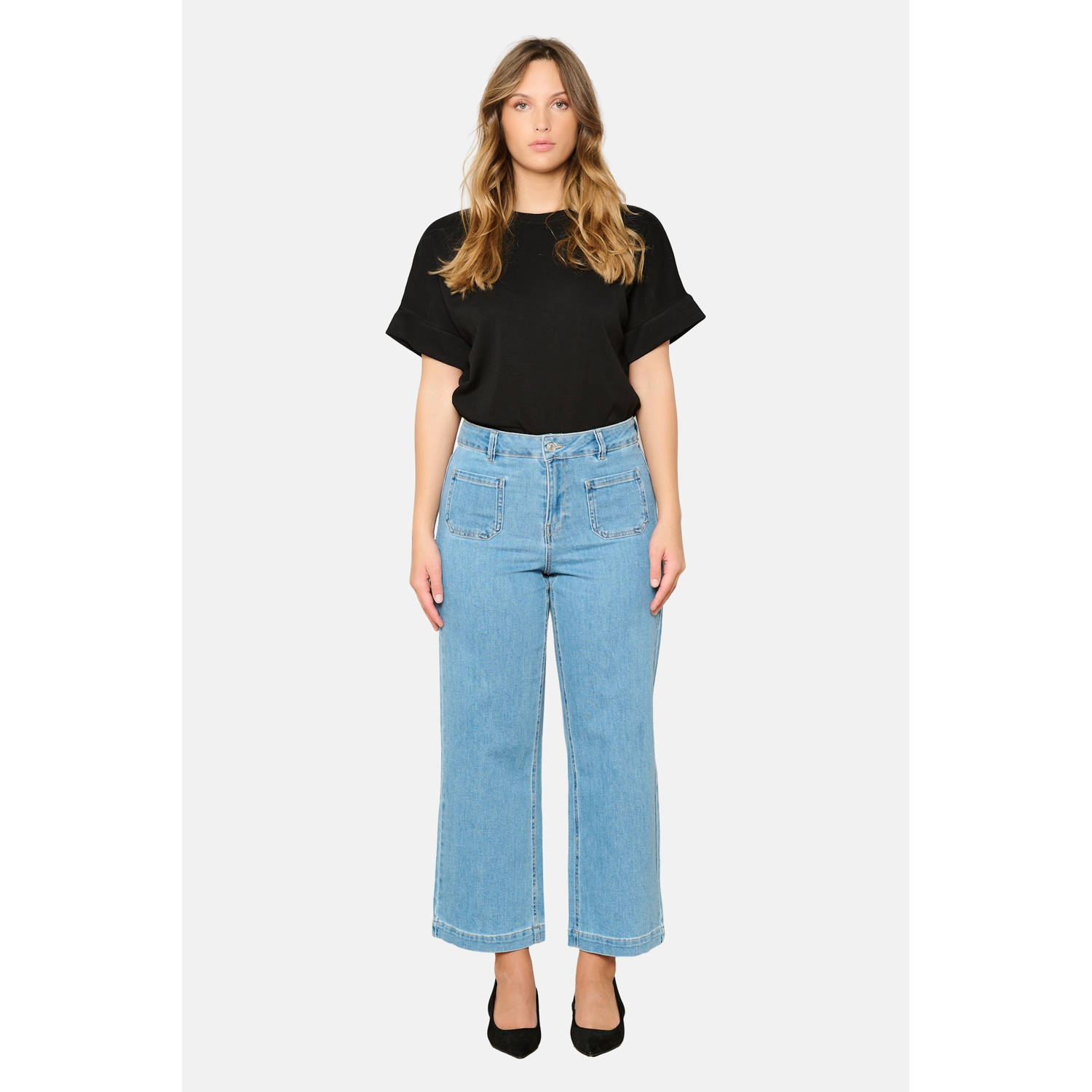 LOLALIZA cropped jeans light blue denim