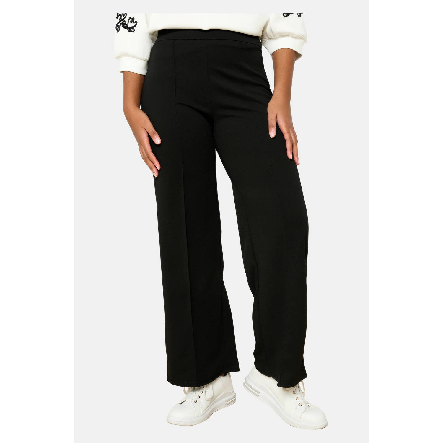 LOLALIZA wide leg high waist broek zwart